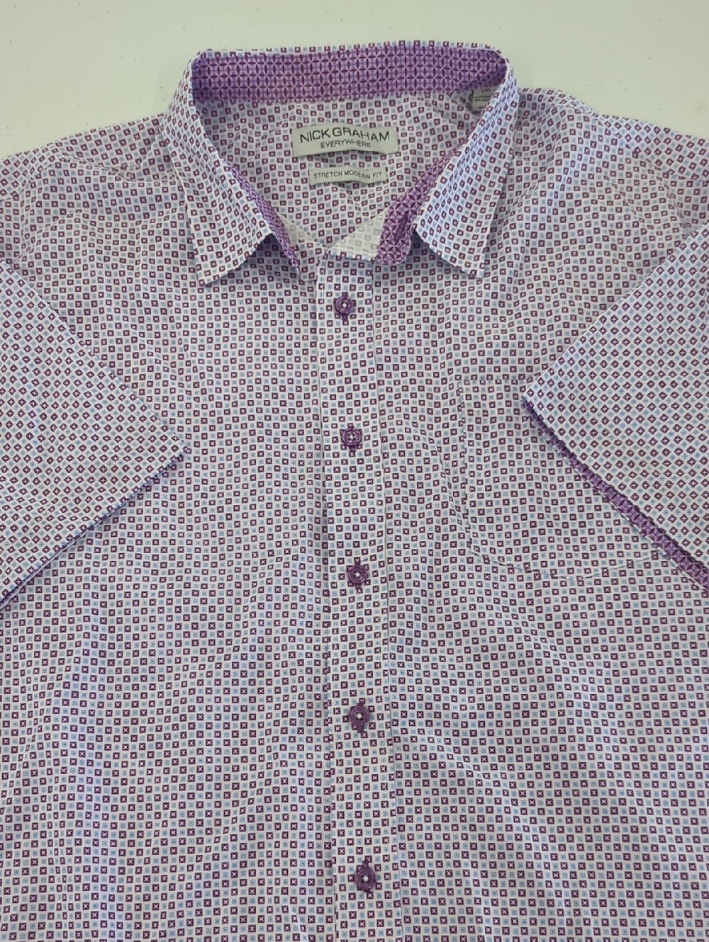 Men's Purple Micro-Print Dress Shirt